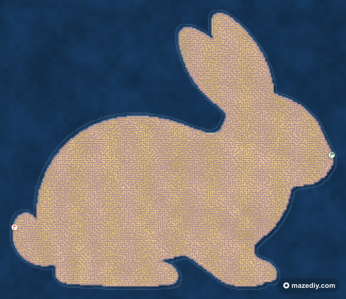 Rabbit maze — free printable