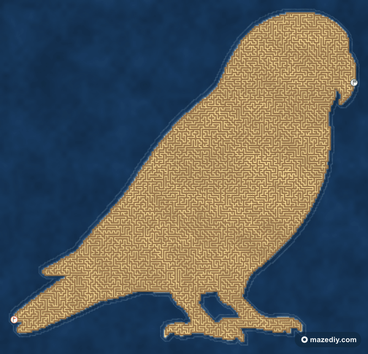 Lovebird maze — free printable