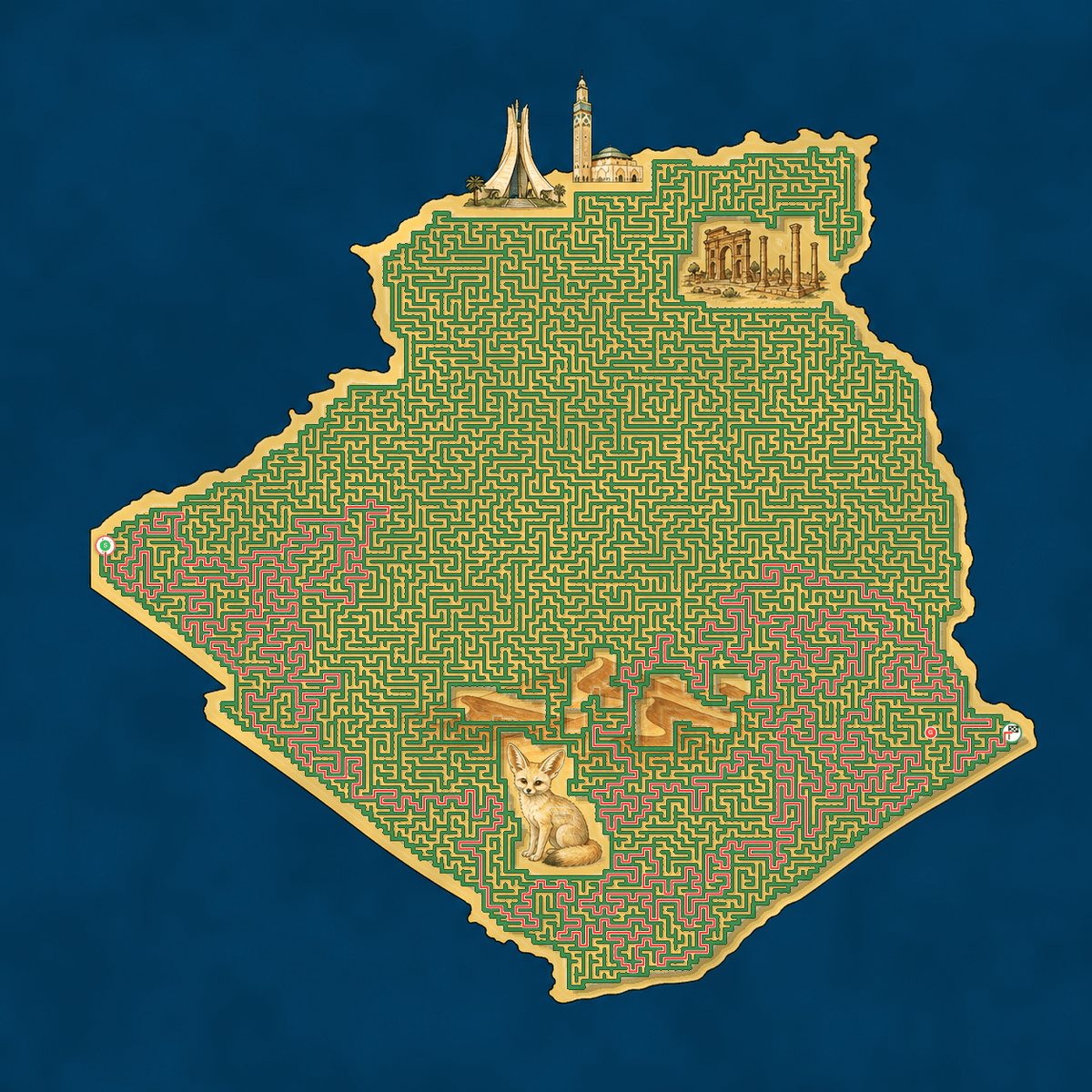 Algeria maze solution path