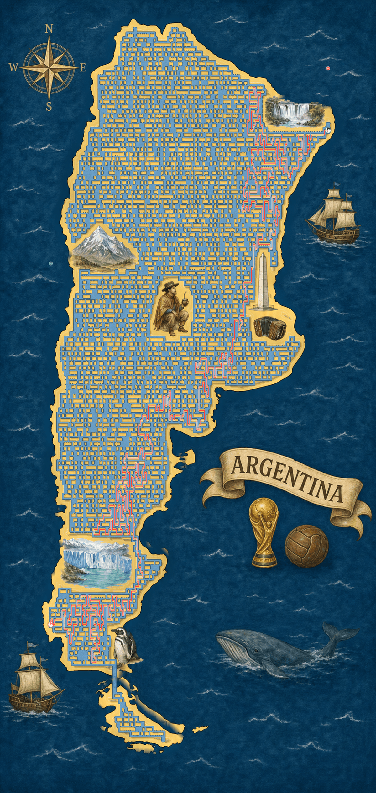 Argentina maze solution path