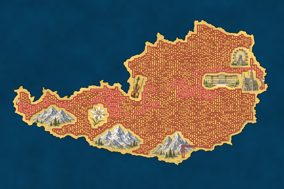 Austria maze solution path