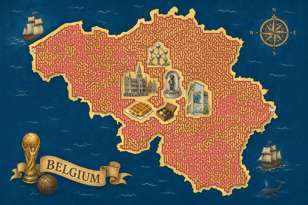 Belgium maze solution path