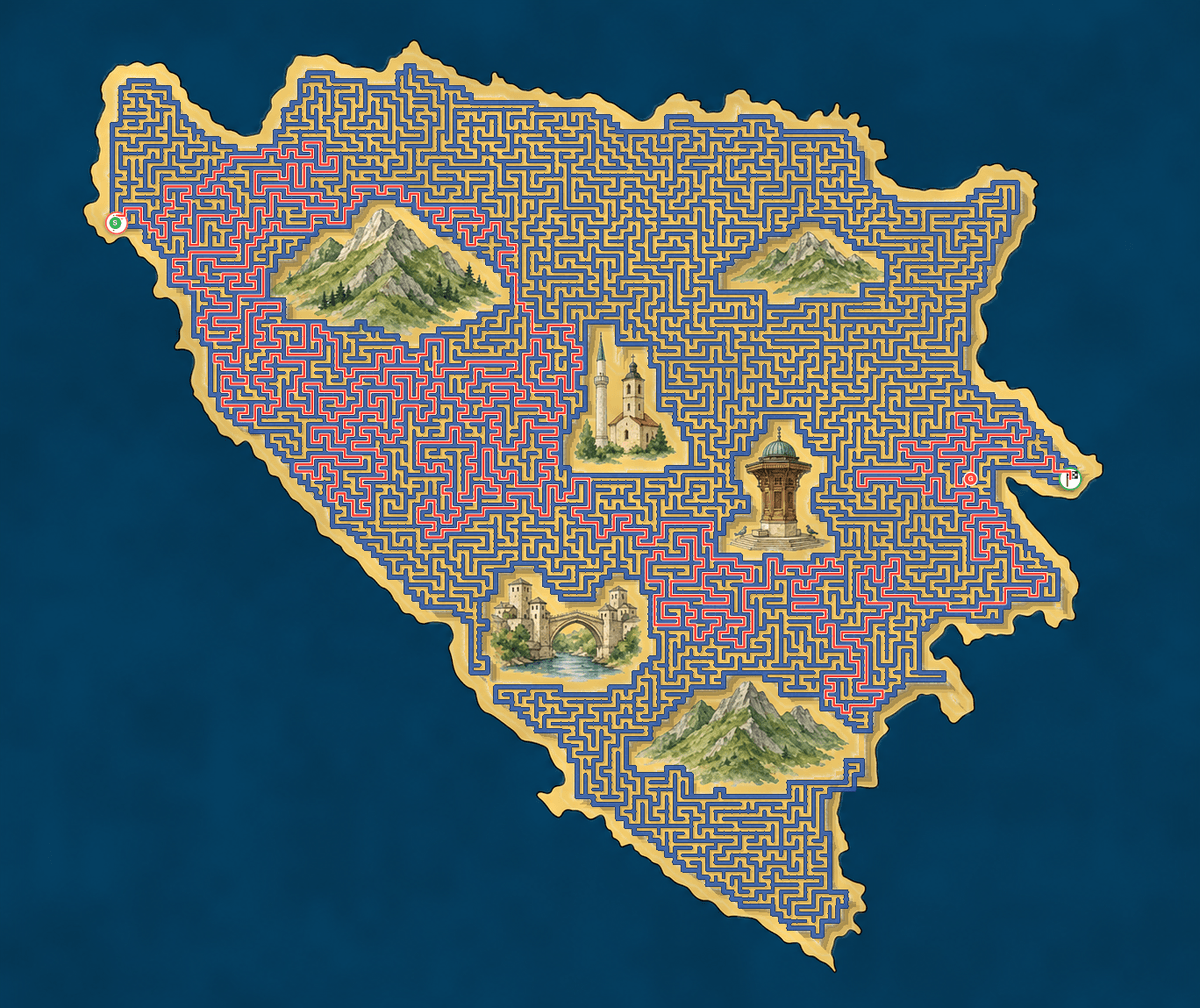 Bosnia maze solution path