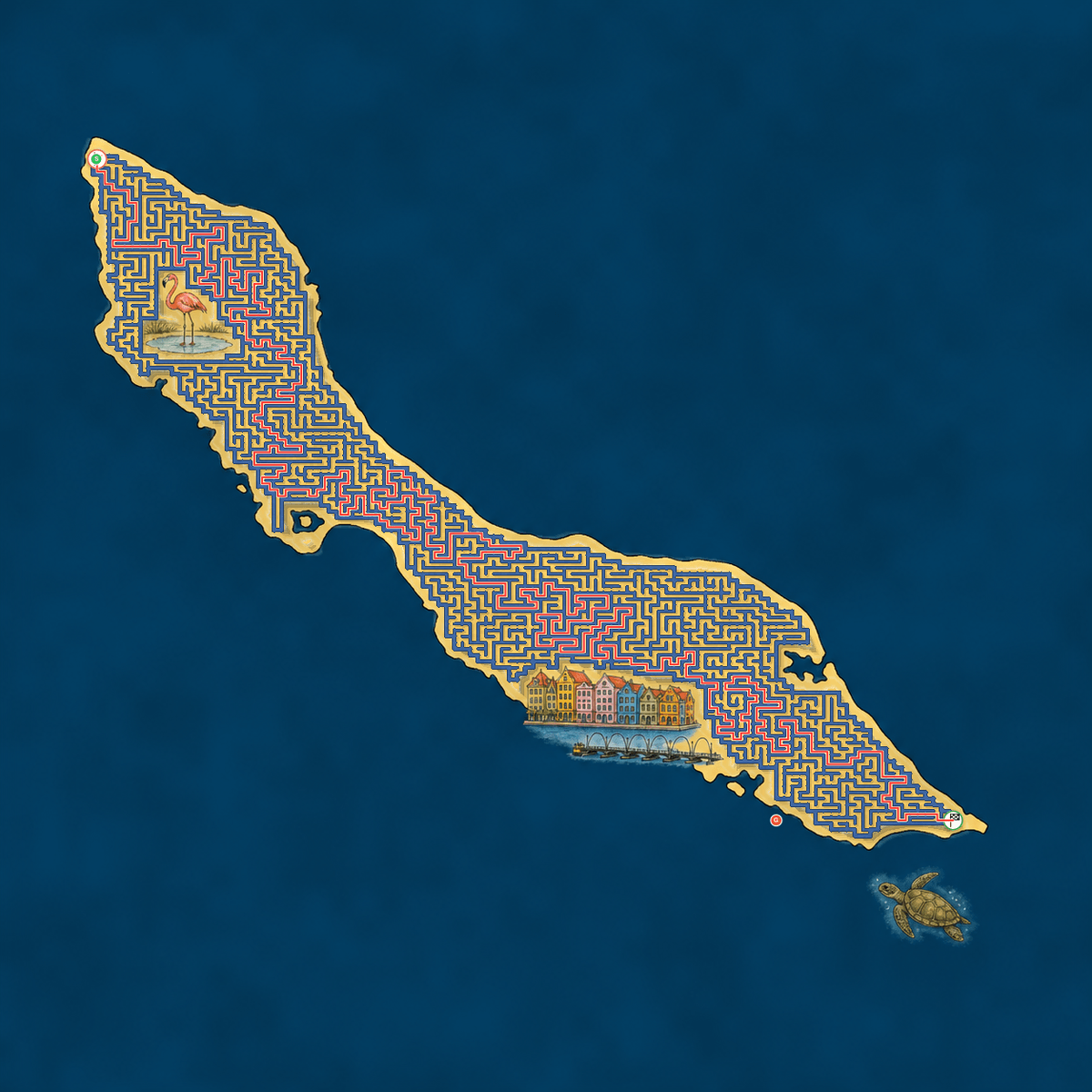 Curacao maze solution path