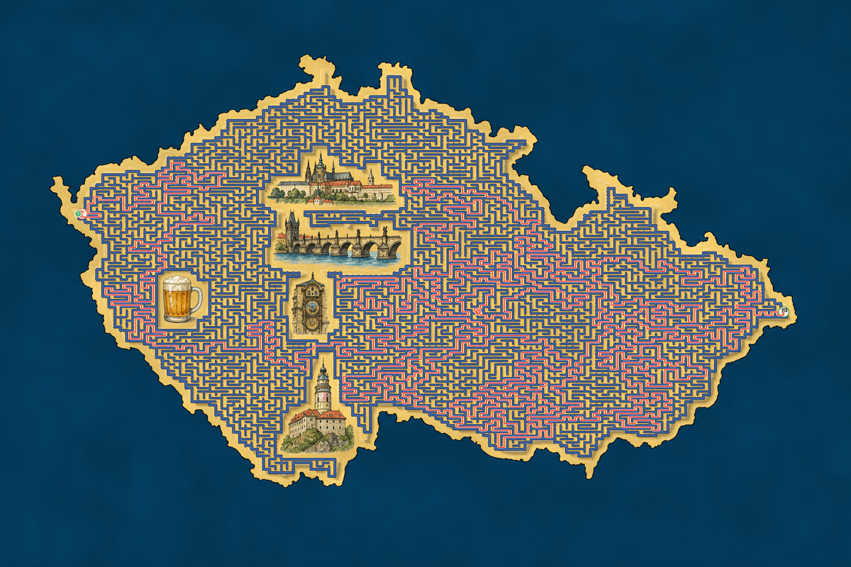 Czechia maze solution path