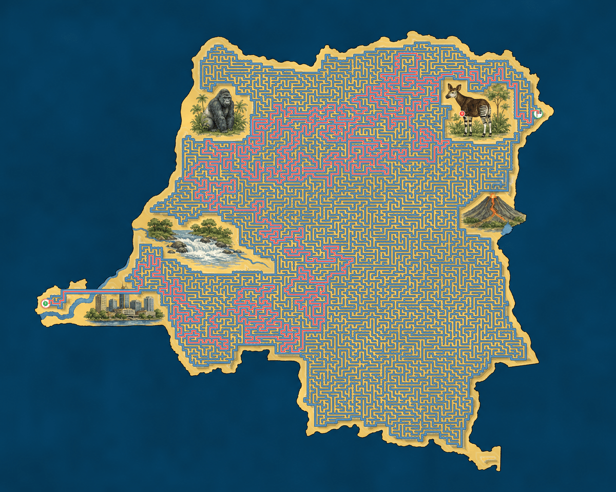 Dr Congo maze solution path