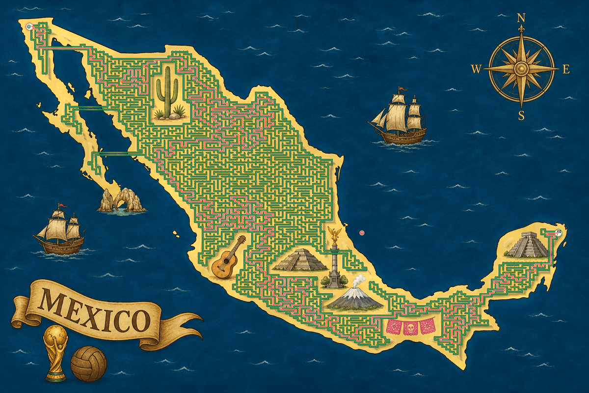 Mexico maze solution path