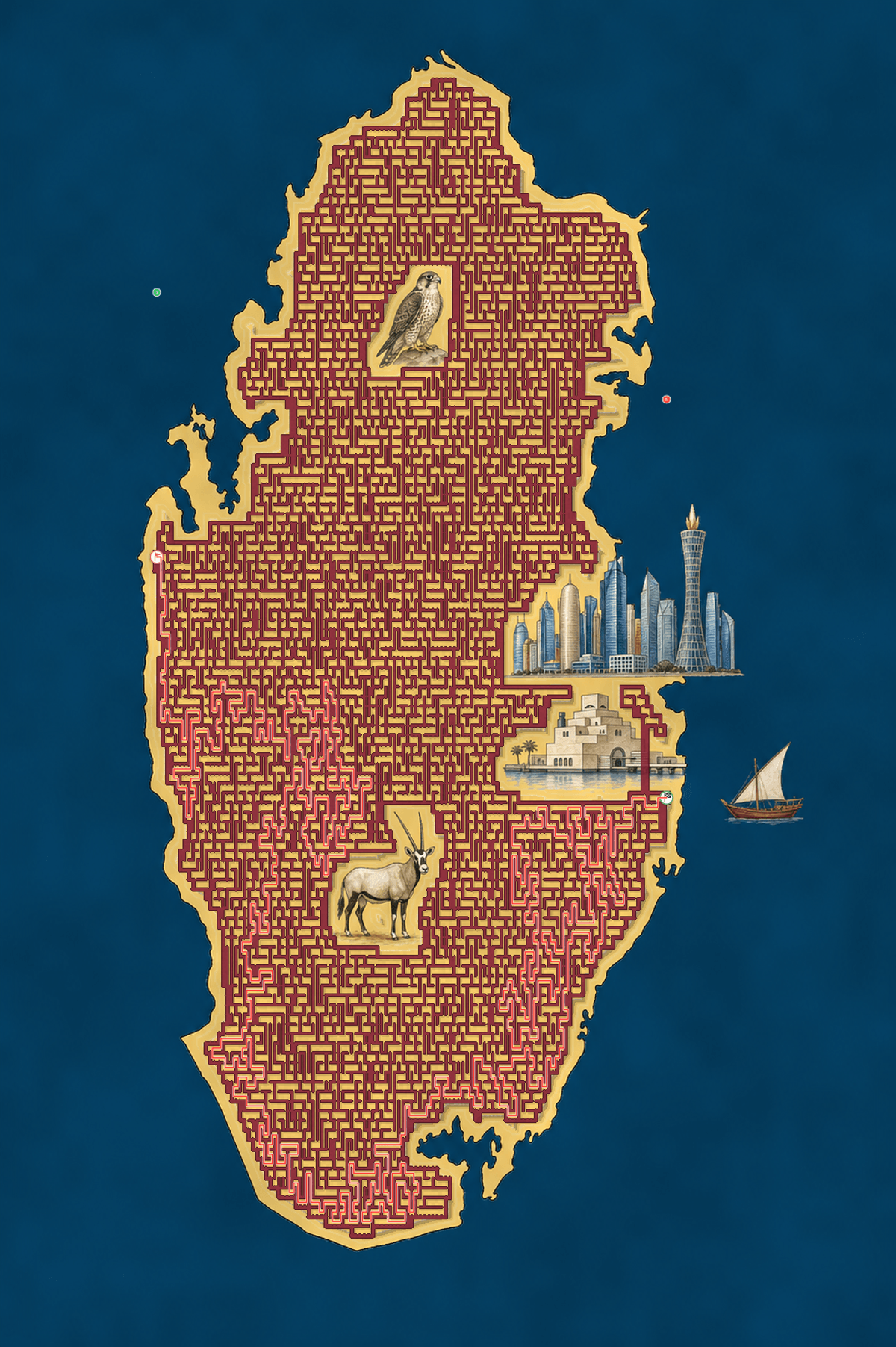 Qatar maze solution path