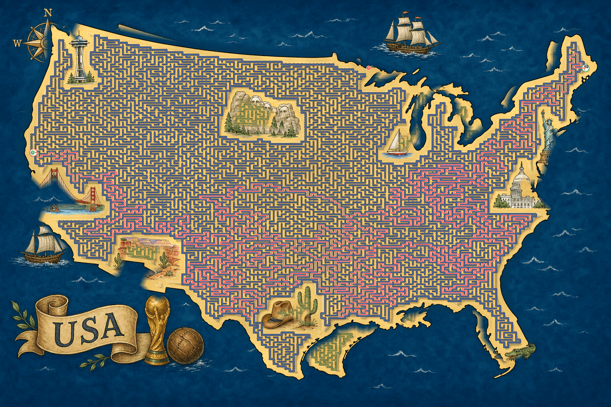 USA maze solution path