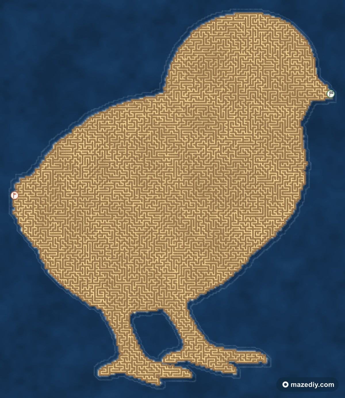 Baby Chick maze — free printable