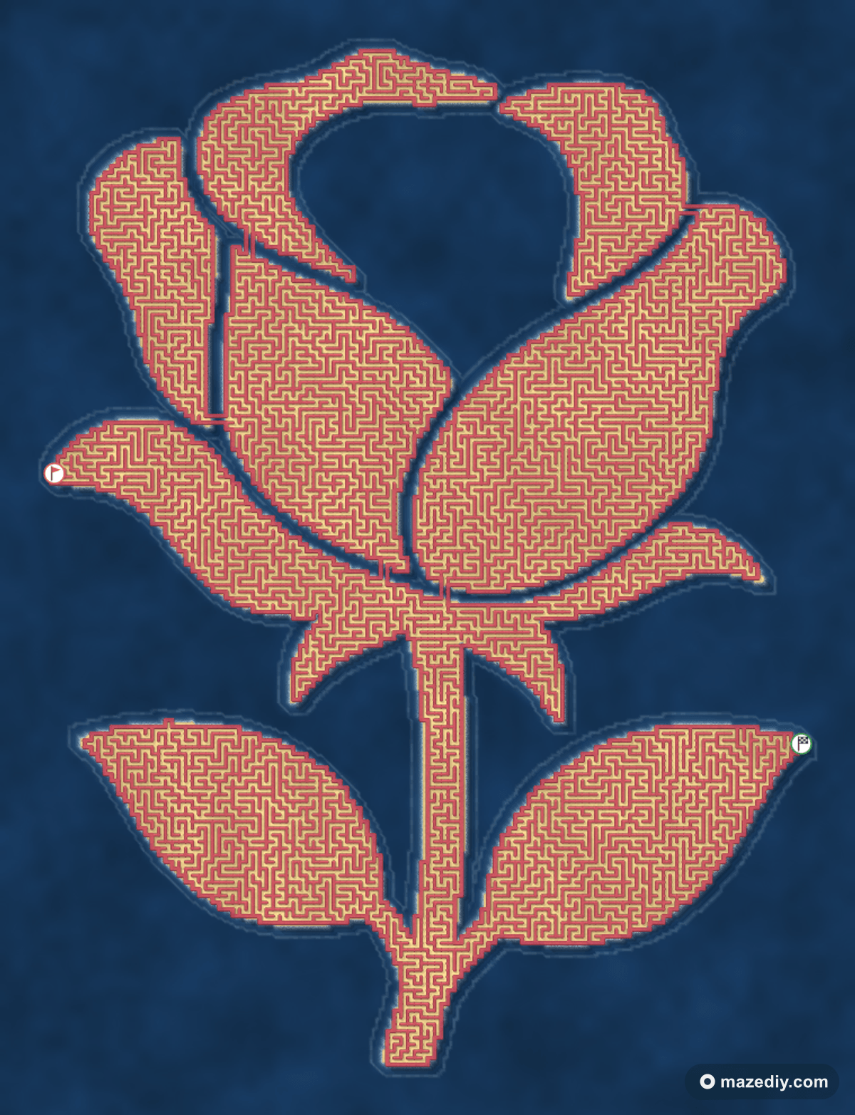 Rose maze — free printable for kids