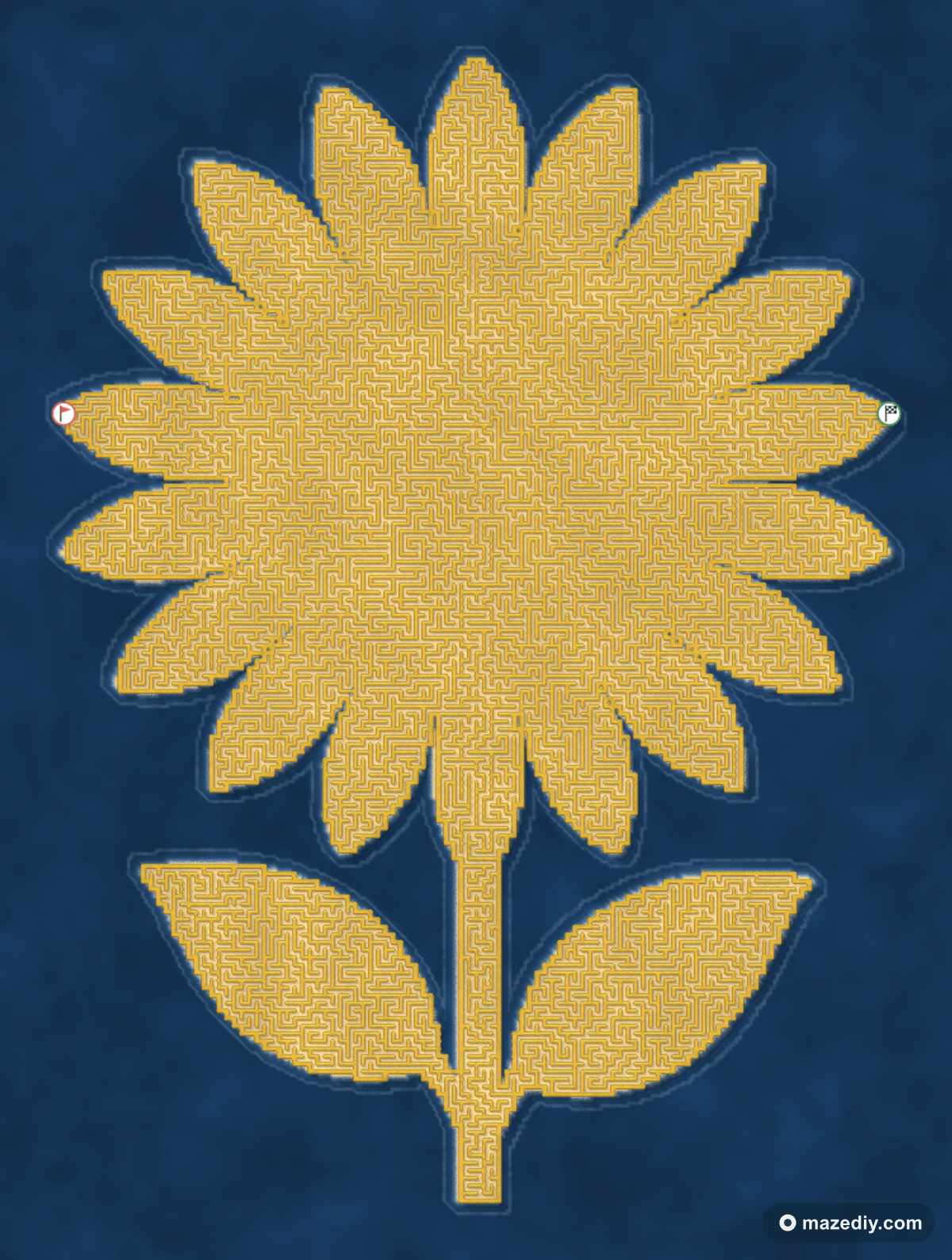 Sunflower maze — free printable for kids