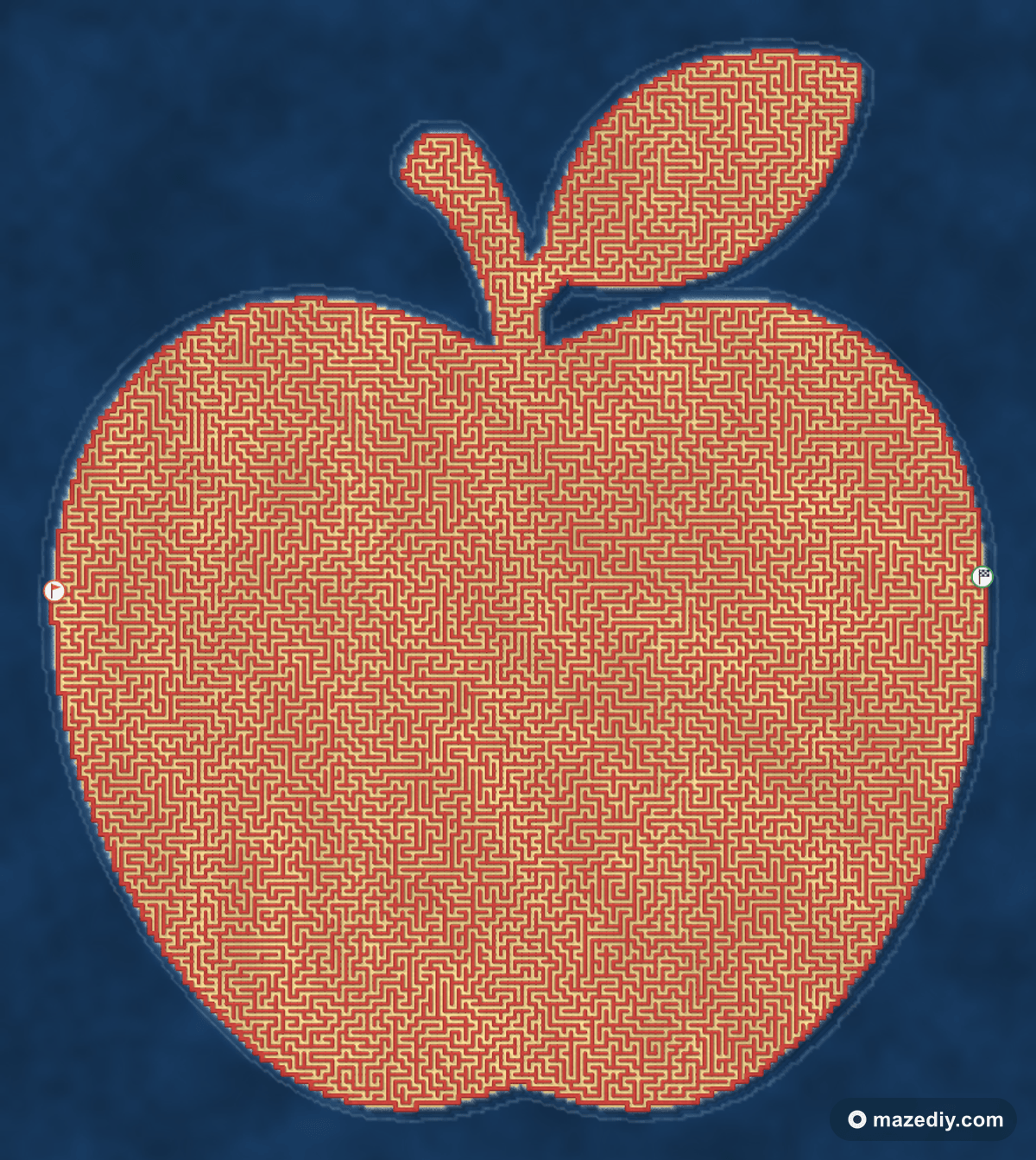 Apple maze — free printable for kids