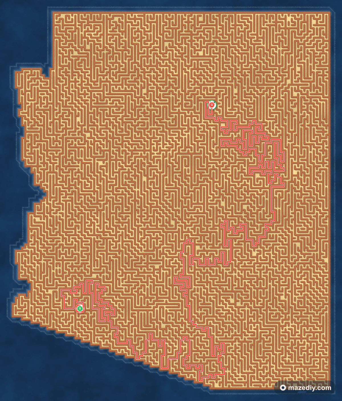 Arizona maze solution path
