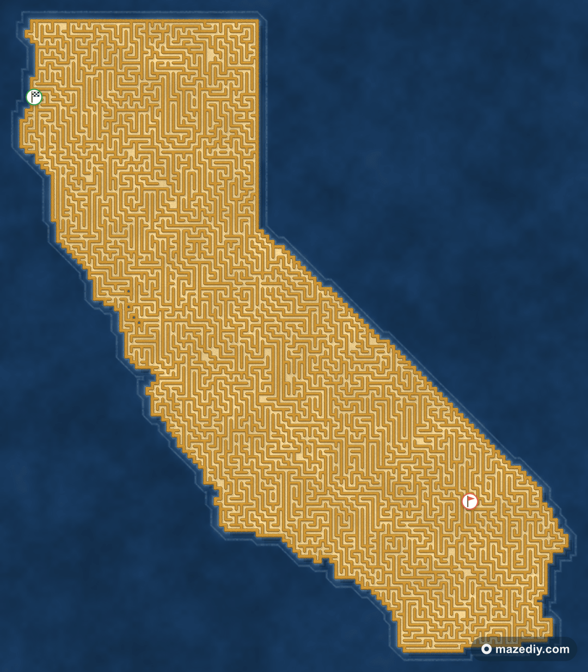 California shaped maze thumbnail