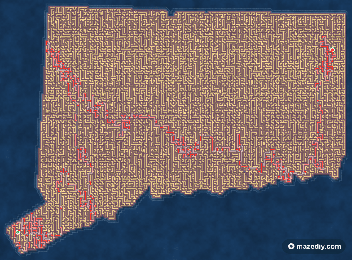 Connecticut maze solution path