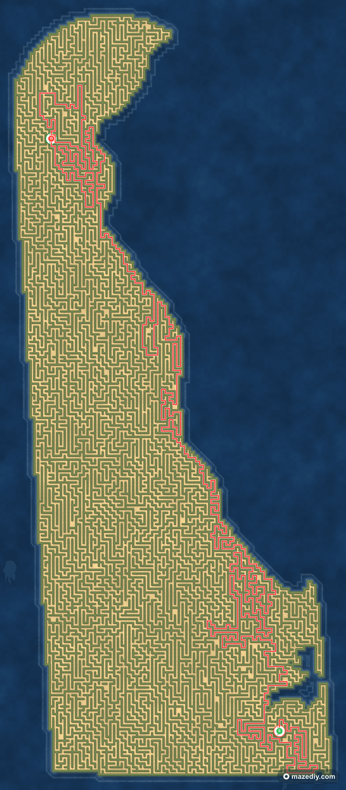 Delaware maze solution path