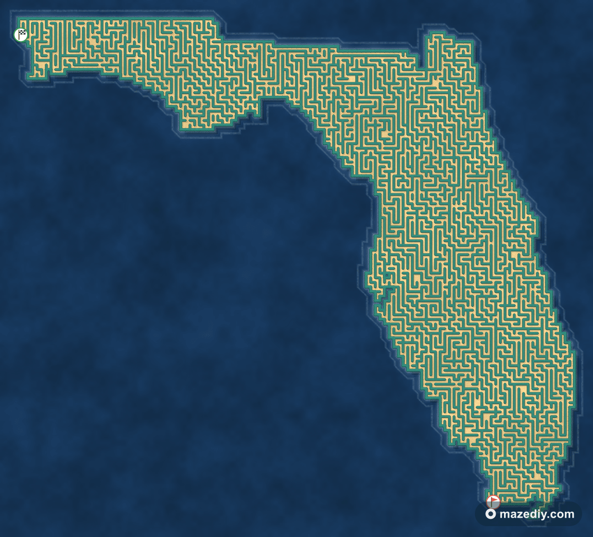 Florida shaped maze thumbnail