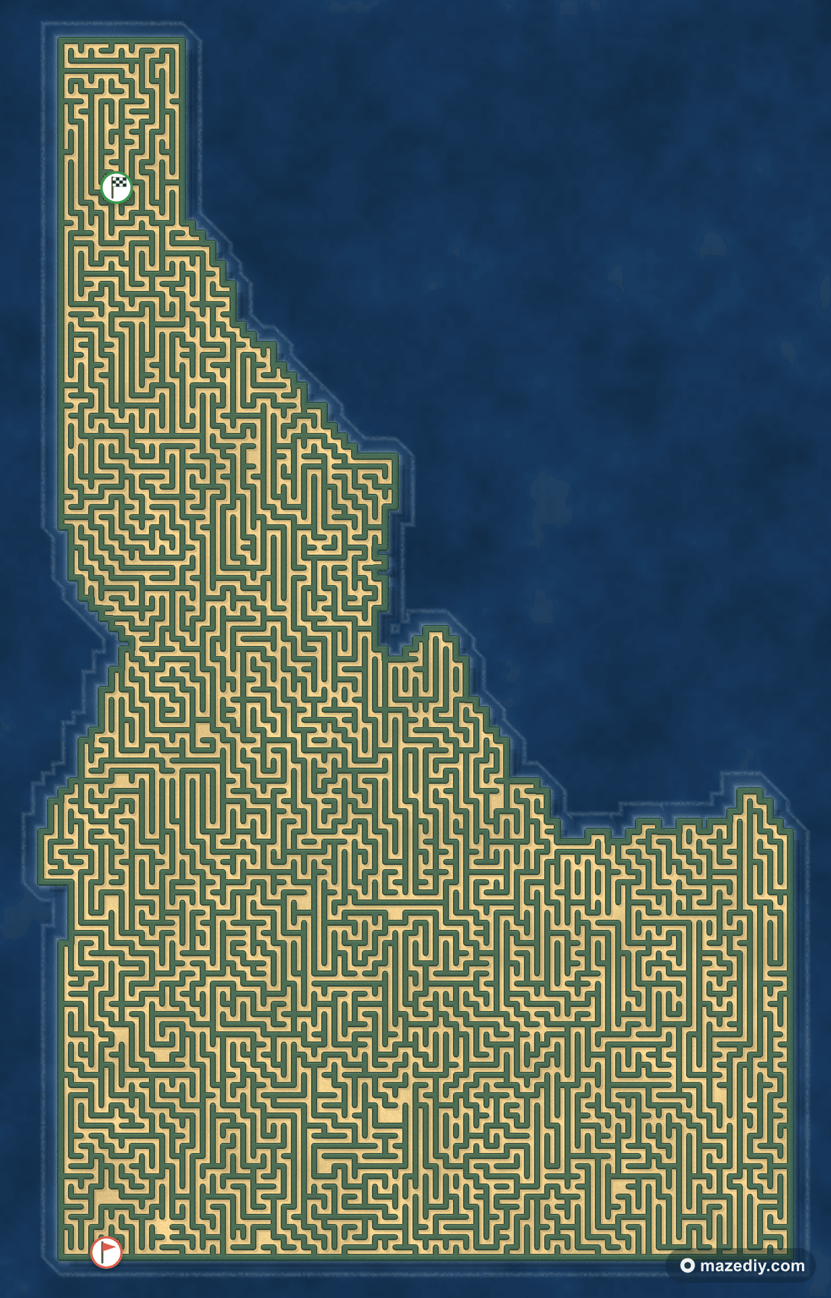 Idaho shaped maze thumbnail