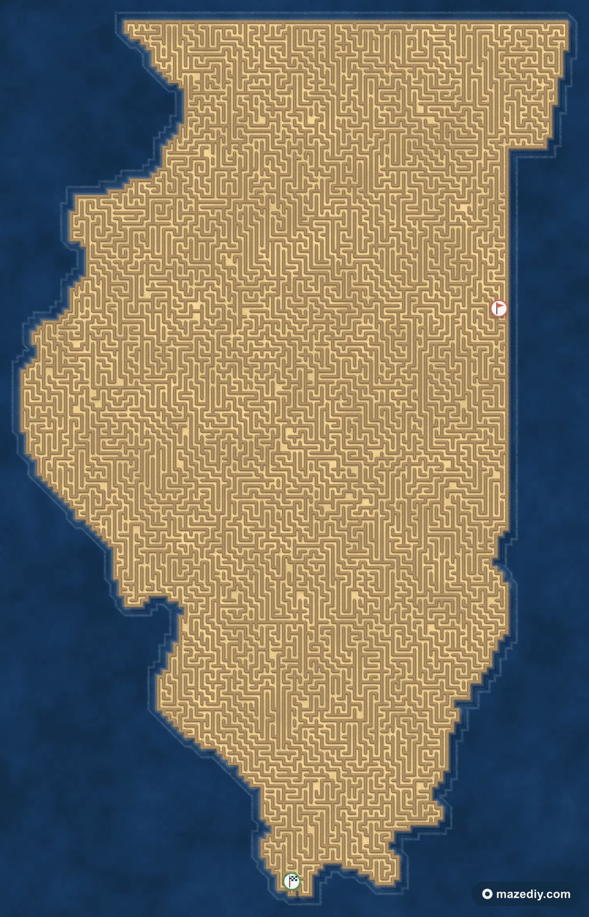 Illinois shaped maze thumbnail
