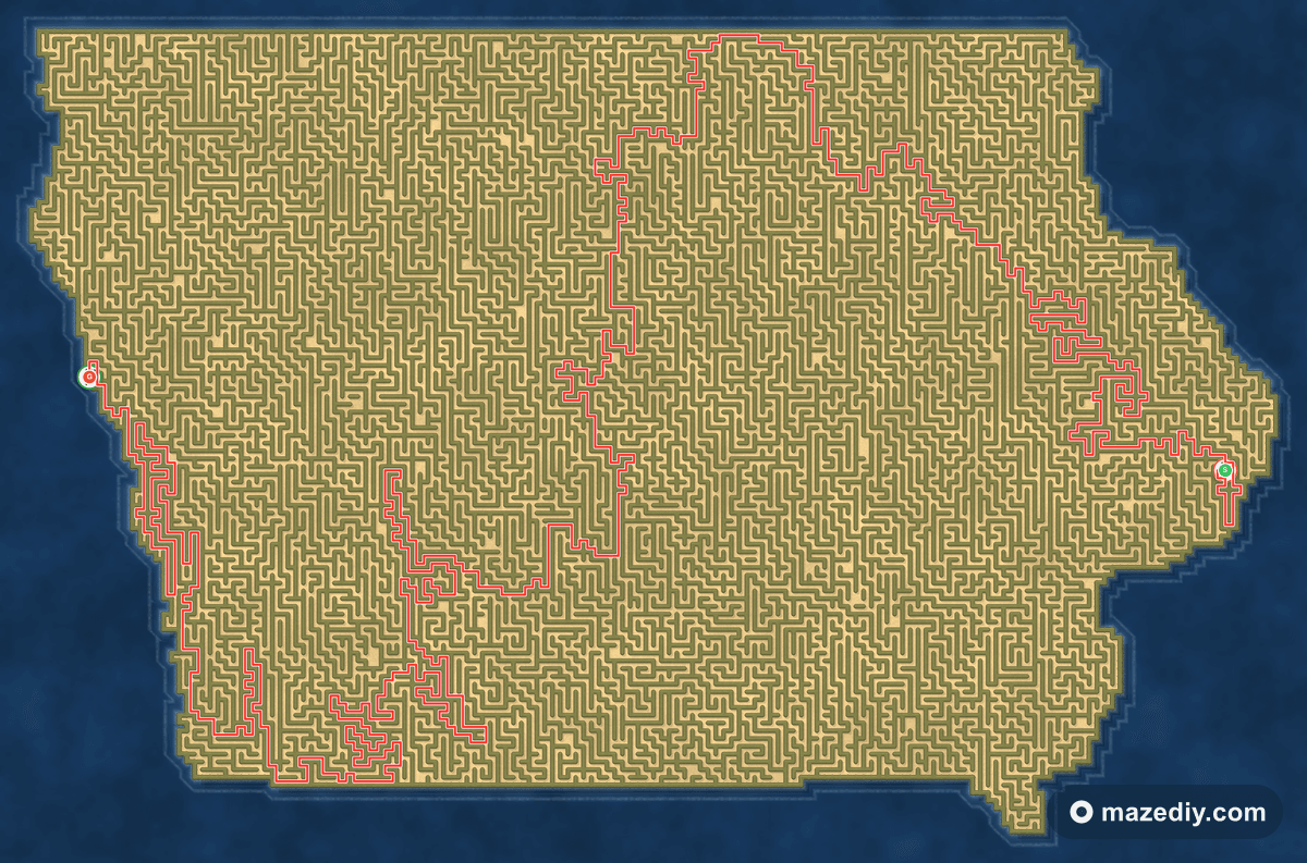 Iowa maze solution path