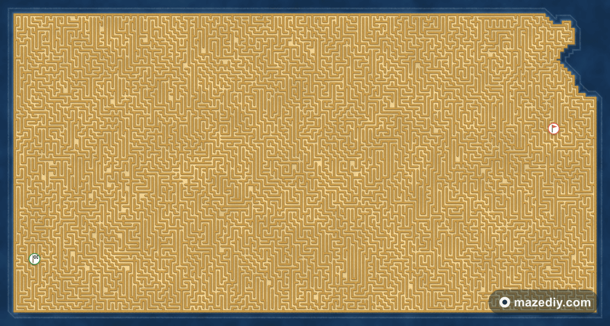 Kansas shaped maze thumbnail