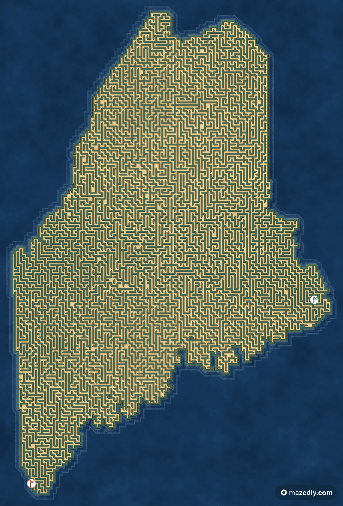 Maine shaped maze thumbnail