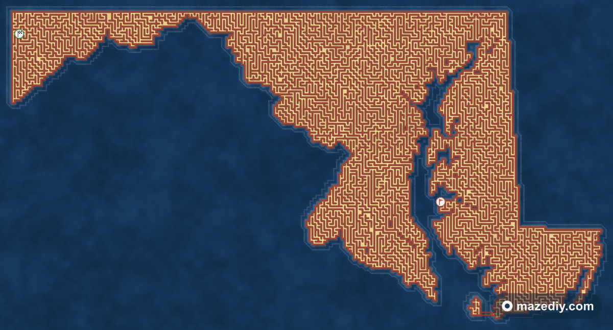 Maryland shaped maze thumbnail