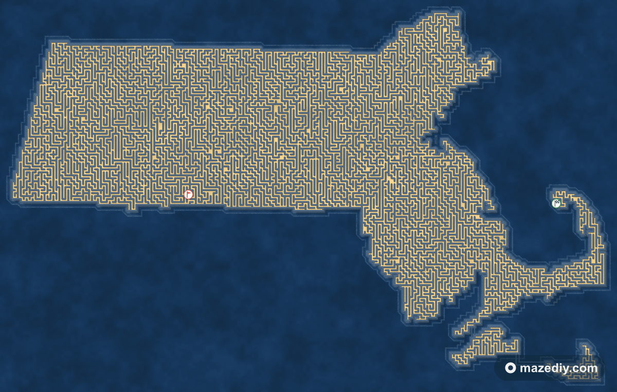 Massachusetts shaped maze thumbnail