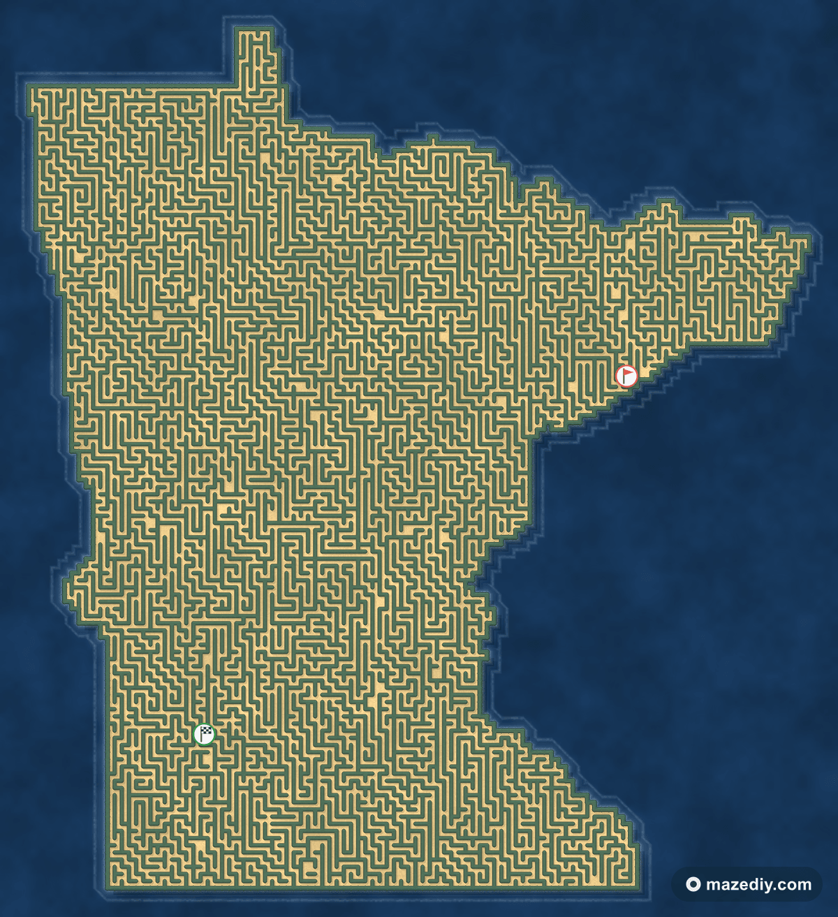 Minnesota shaped maze thumbnail