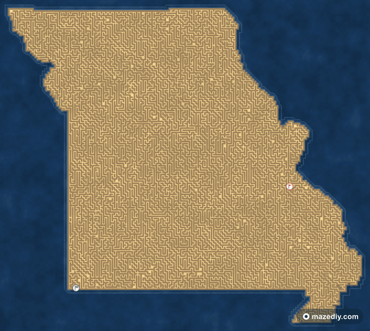 Missouri shaped maze thumbnail