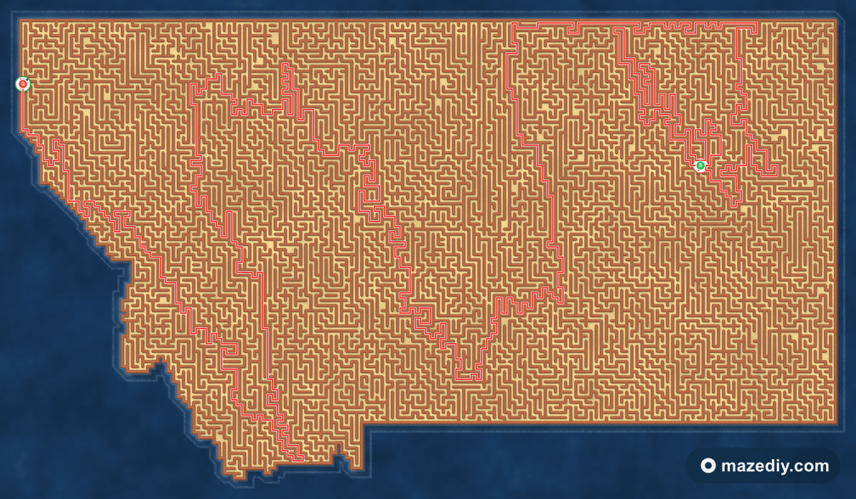 Montana maze solution path