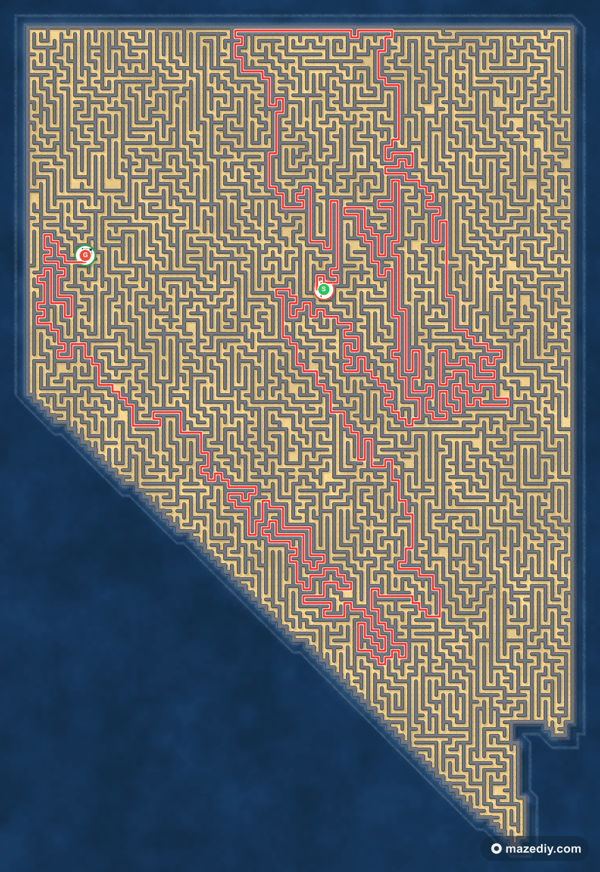 Nevada maze solution path