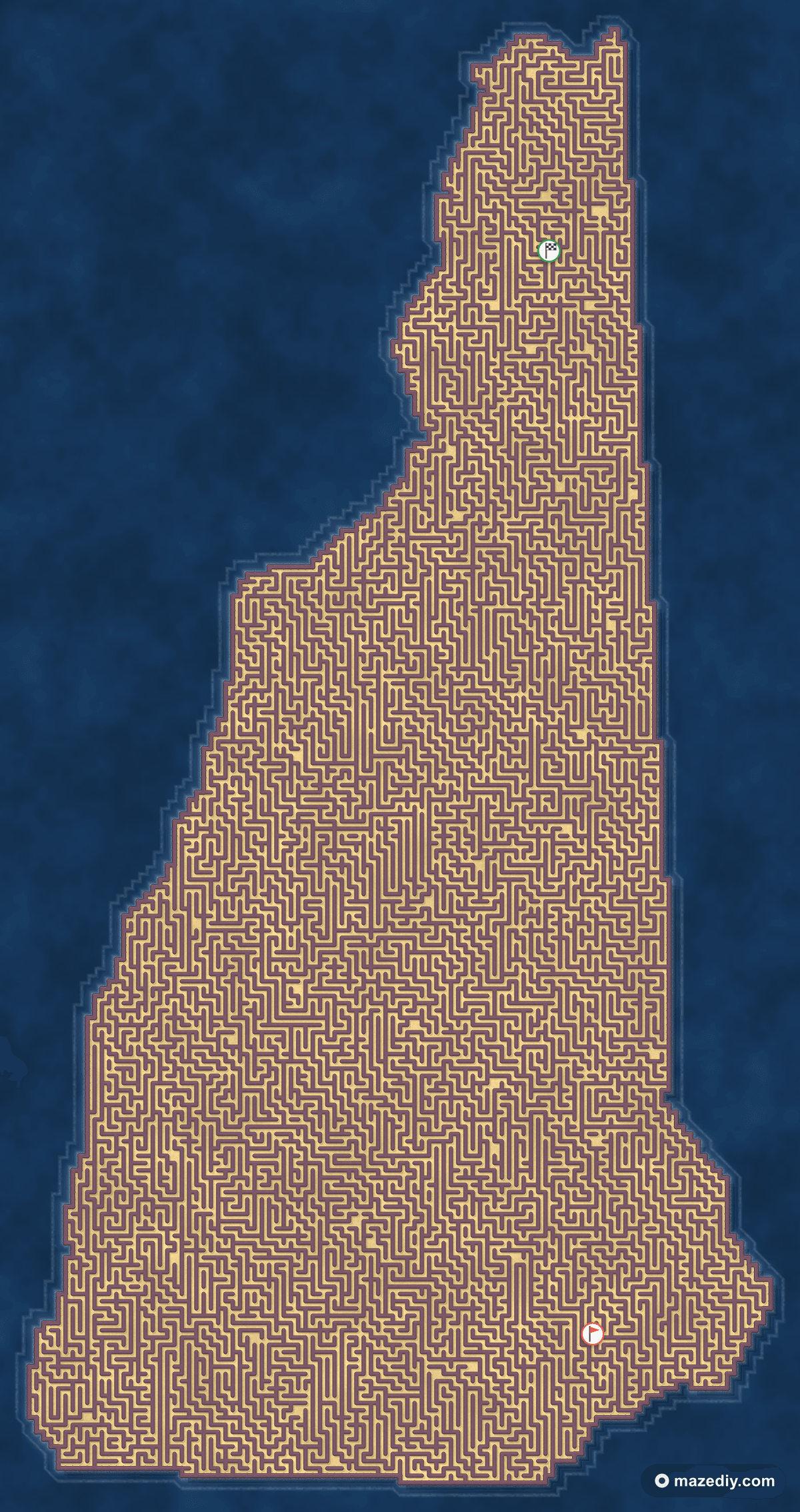 New Hampshire shaped maze thumbnail