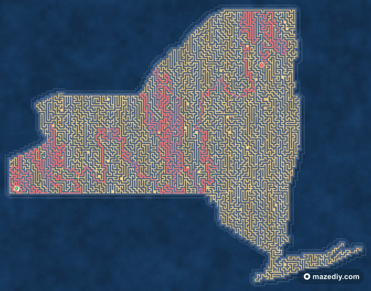New York maze solution path