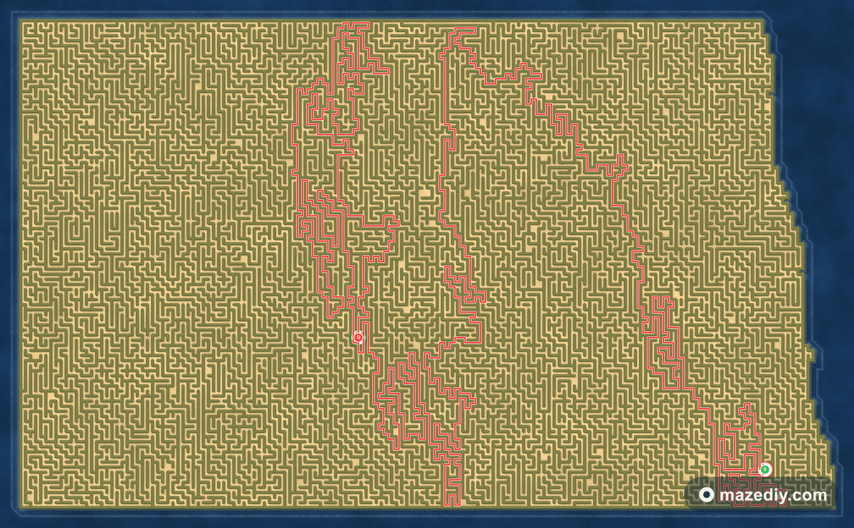 North Dakota maze solution path