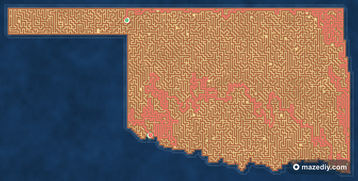 Oklahoma maze solution path