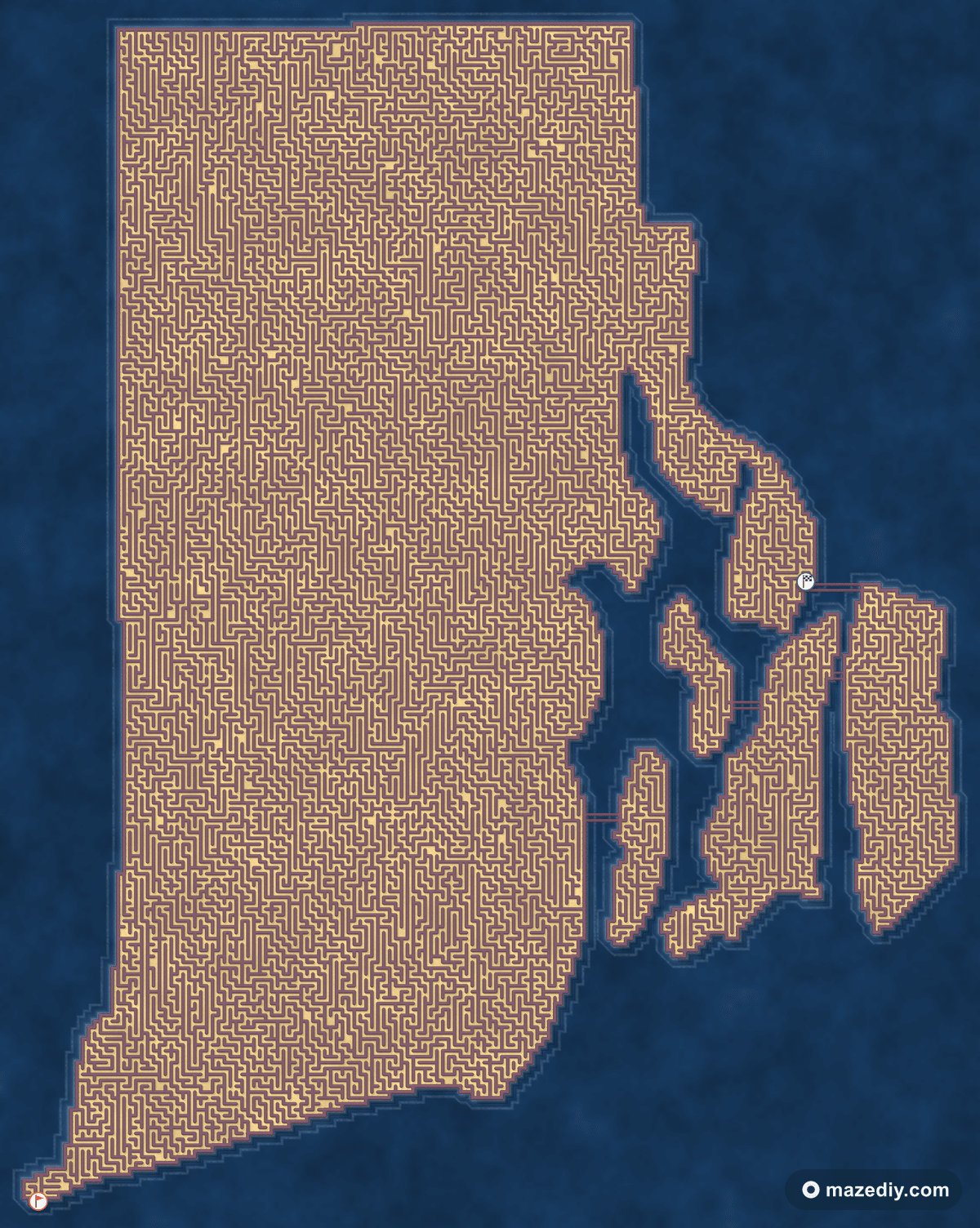 Rhode Island shaped maze thumbnail