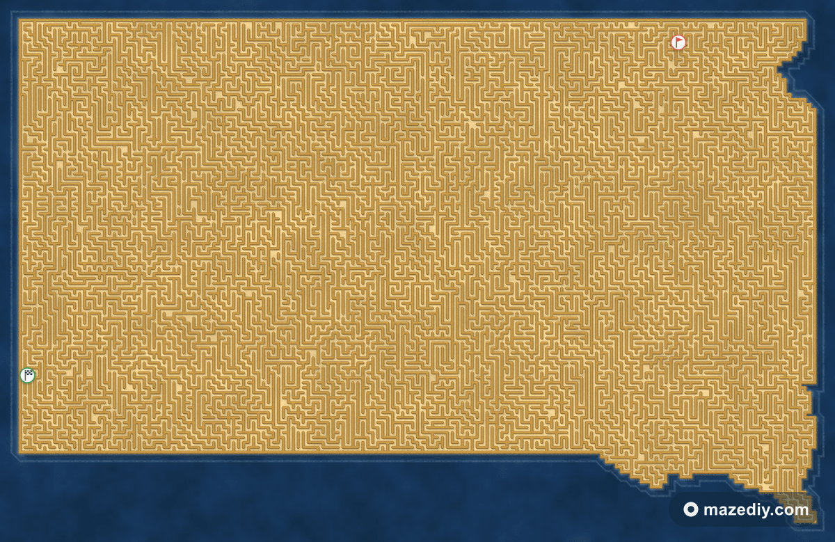 South Dakota shaped maze thumbnail