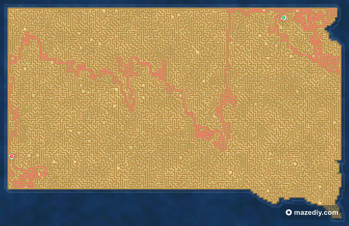 South Dakota maze solution path