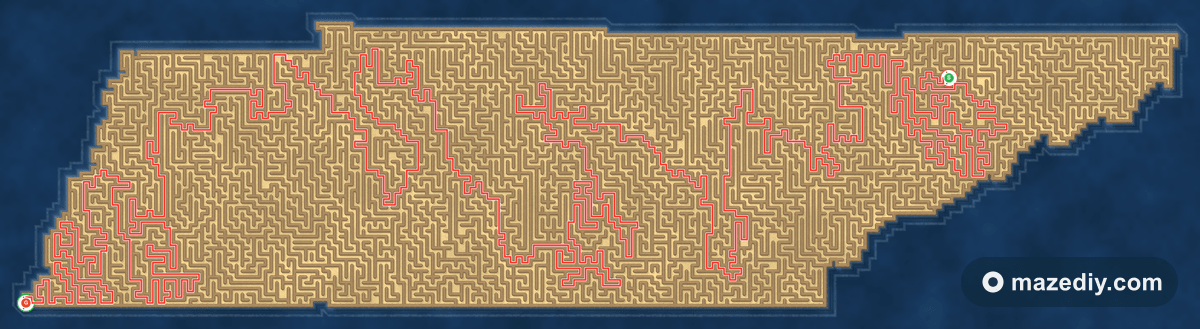 Tennessee maze solution path