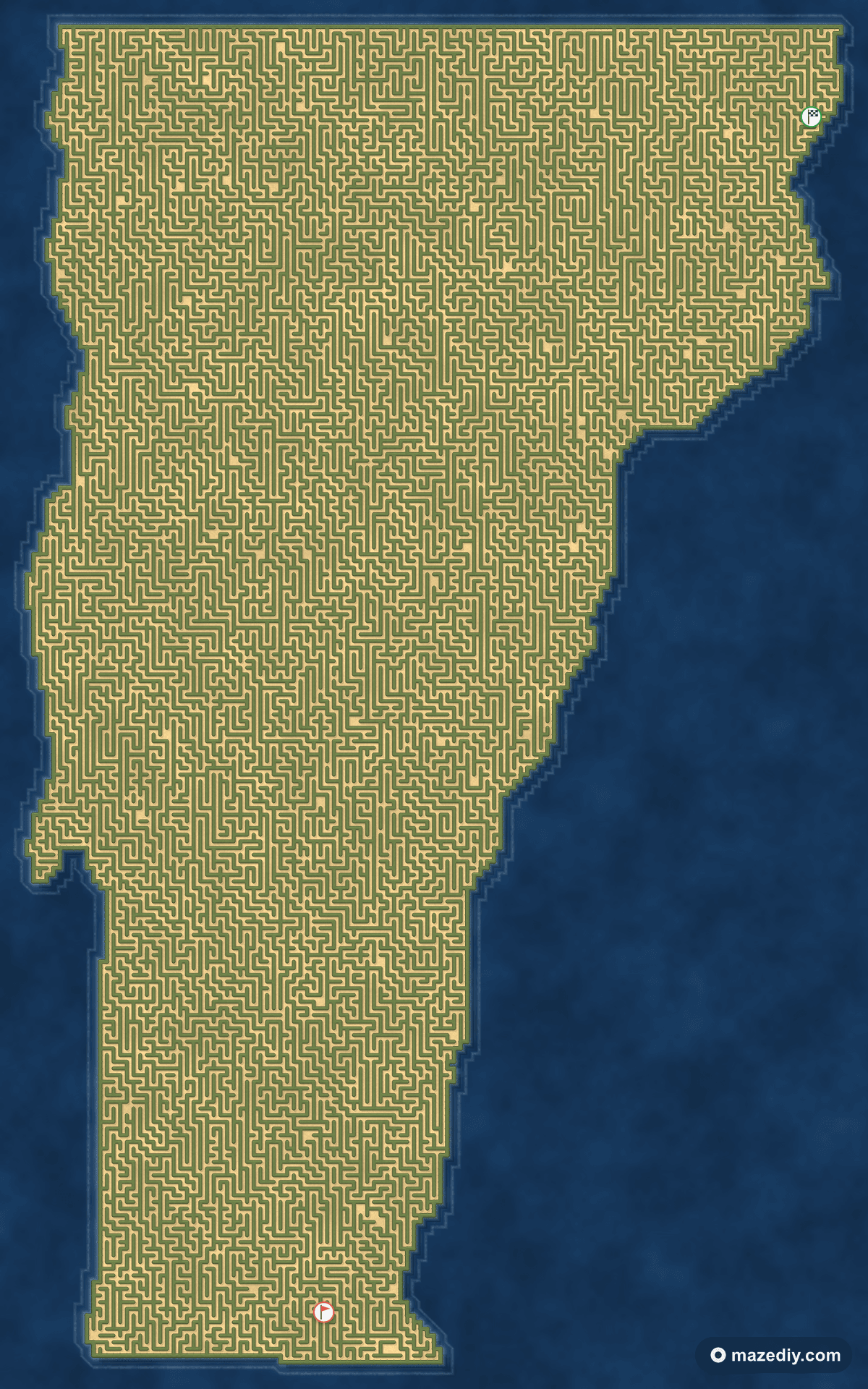Vermont shaped maze thumbnail
