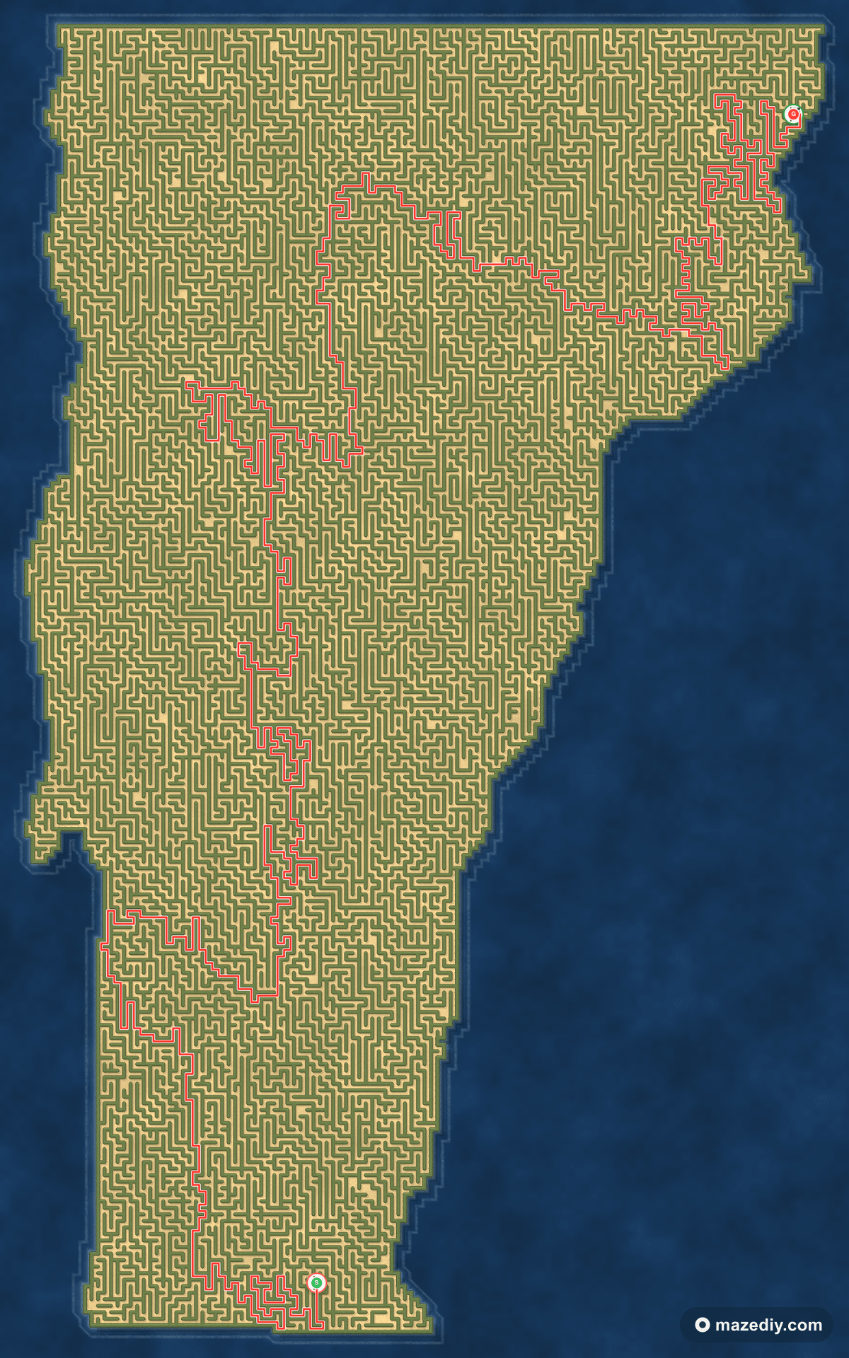 Vermont maze solution path