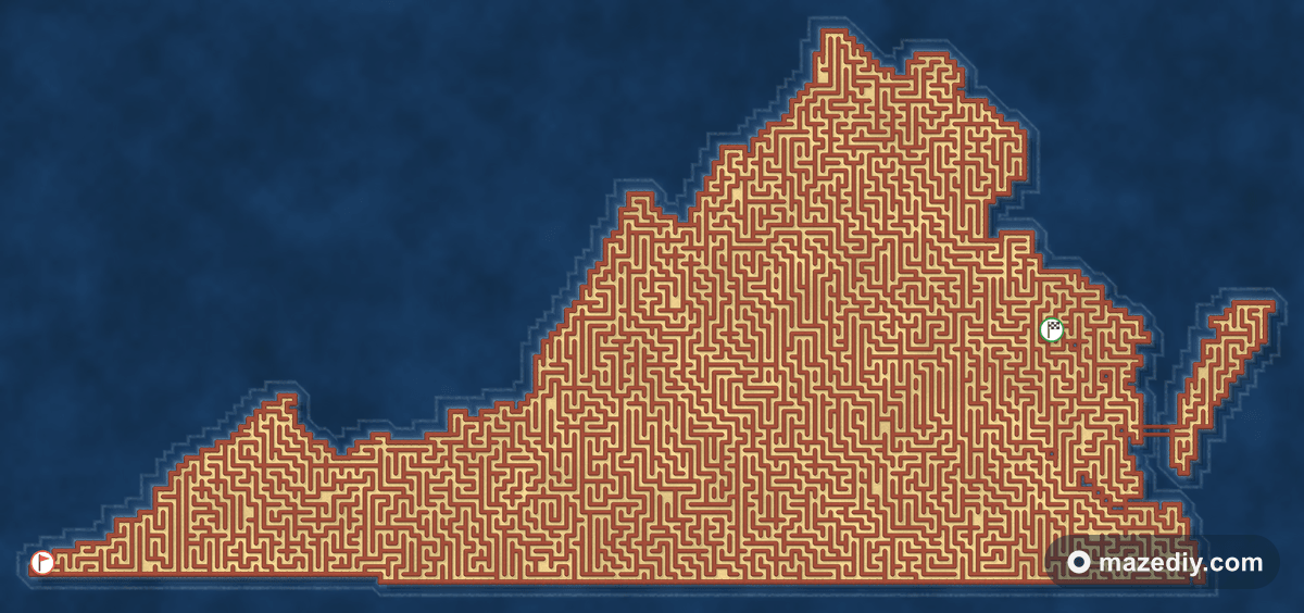 Virginia shaped maze thumbnail