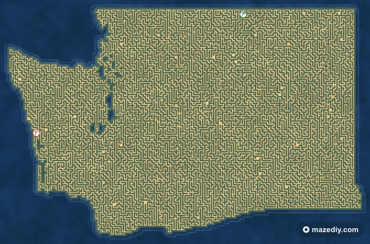 Washington shaped maze thumbnail
