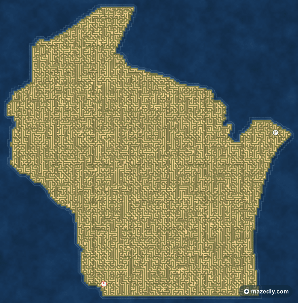 Wisconsin shaped maze thumbnail